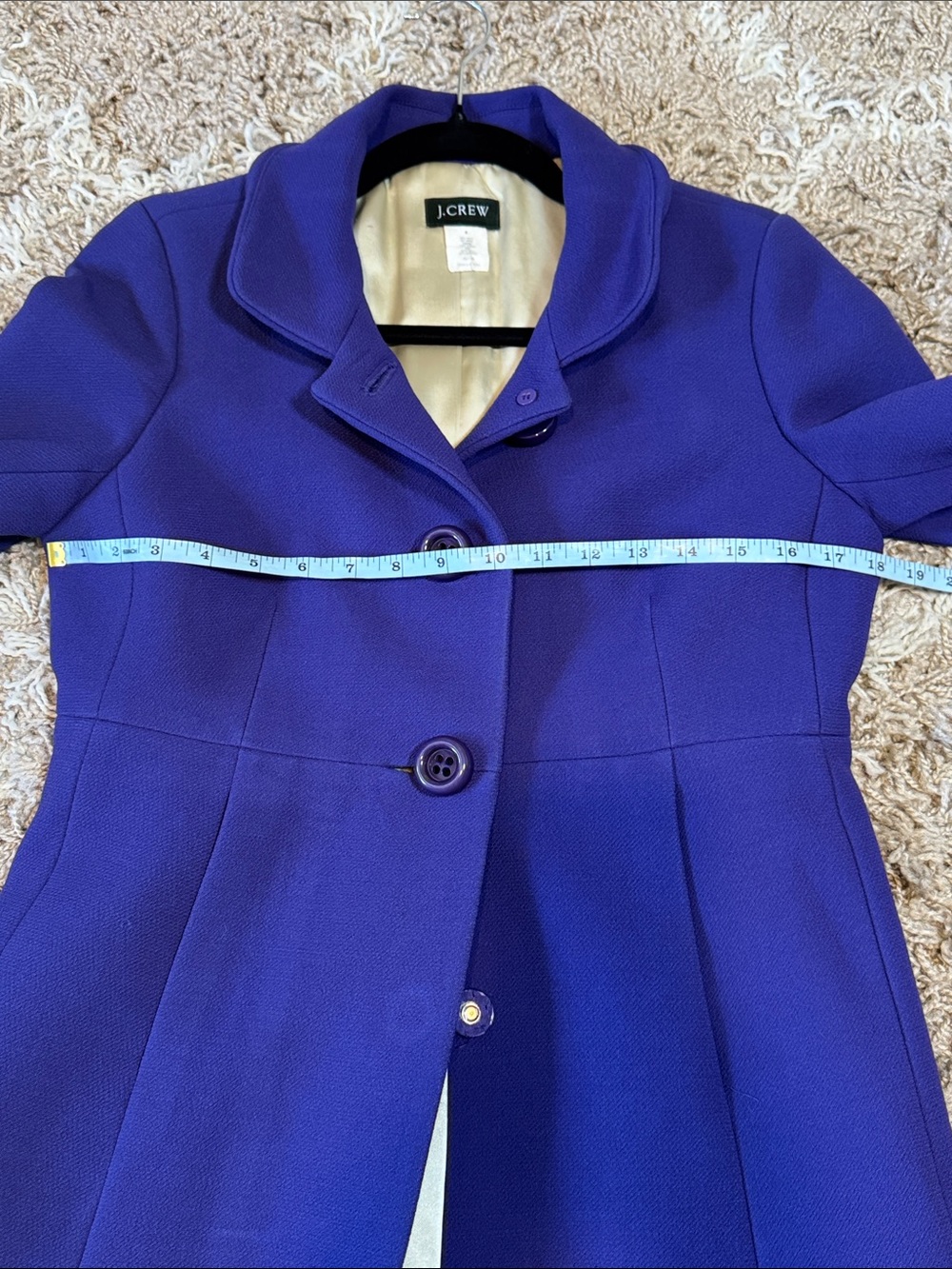 J.Crew Y2K Classic Purple Wool Blend Pea Coat size 4 - Picture 9 of 16